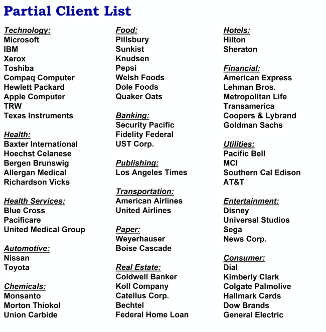 Ronald Kaufman partial client list