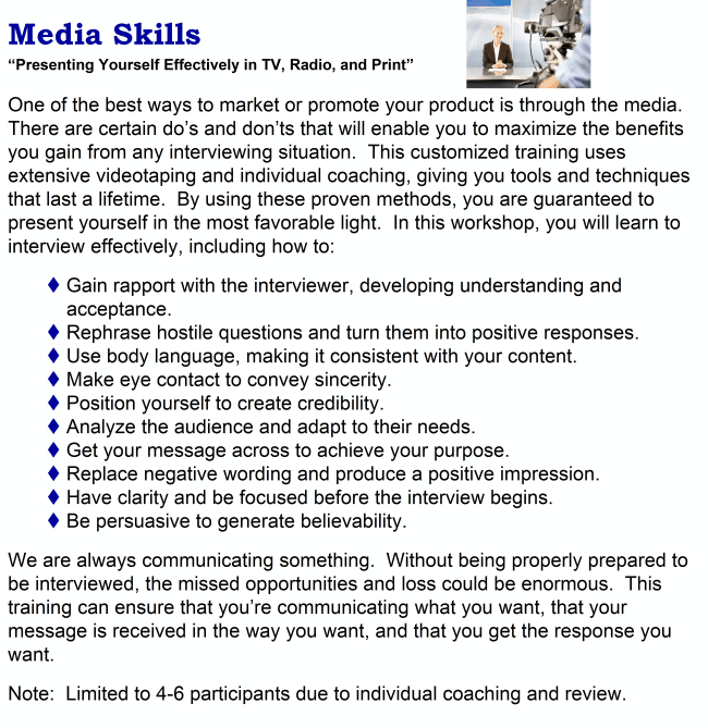 Ronald Kaufman media skills workshop outline